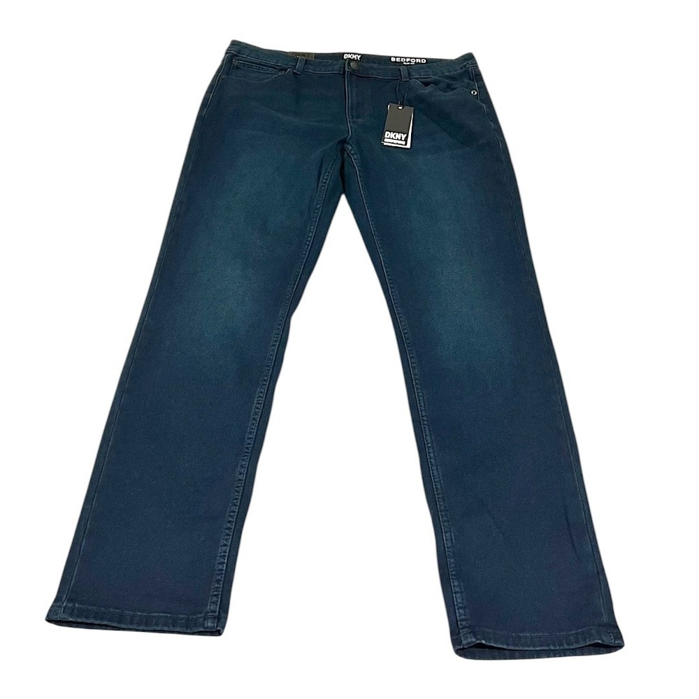 NWT DKNY Bedford Slim Fit Dark‎ Wash Denim Jeans Men's 36x32